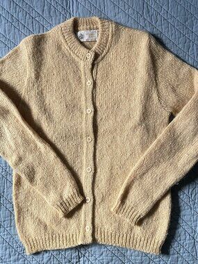 Winona Knits 100% Wool Butter Yellow Cardigan